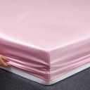 Bedsure Satin Fitted Sheet Only Queen Size - Pink Silk Bed Sheet, Luxury & Ultra Soft, Non-Fading & Wrinkle Free, Good for Skin (Pink, 60x80+15 Inches, 1 Piece, No Pillowcases)