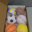 Billeeit Mini Sports Balls Set for Toddler 1-3, Sports Bag for Kids, Include 1 Each of 3.5" Foam Soccer, Tennis Ball, Basketball, Football, Baseball, Volleyball, Fun Baby Ball Toys, Set of 6