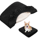 nanbowang Waterproof Dog Bed Covers Replacement Washable Pet Hair Easy to Remove, Dog Pillow Cover Quilted, Pet Bed Cover Lovely Puppy Bed Cover for Dog/Cat 20x30 Black