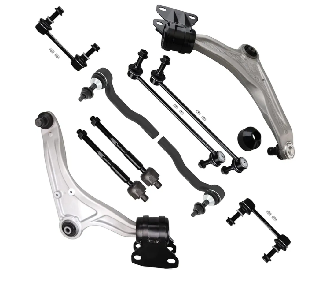 SCITOO 10pcs Suspension Kit Lower Control Arm w/Ball Joint Inner Outer Tie Rod End Sway Bar Link Fit 2013-2020 For Ford Fusion For Lincoln MKZ