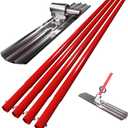 Aluminum Magnesium Alloy Concrete Float 48 x 8 inch, Round End, with Adjustable Bracket, 56 inch Float Extendable Handles x 4, Screeding and Finishing Tool Kit