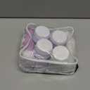 Travel Size Toiletries 8 Pack, TSA Approved 3oz/1oz Silicone Refillable Containers with Clear Travel Bag (Lavender)