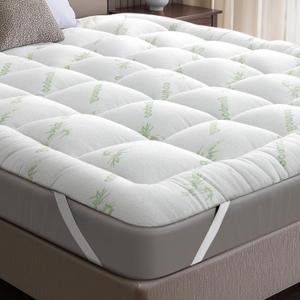 Ultra Soft King Mattress Topper - Viscose Made from Bamboo Mattress Pad for Back Pain Relief - Naturally Cooling for Hot Sleepers - Machine Washable
