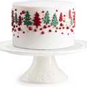 8 Inch White Cake Stand, Small Cake Stand for Party, Porcelain Cake Plate, Christmas Round Dessert Stand for Baby Shower, Birthday, Home Decorating Stand