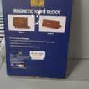 HOSHANHO Magnetic Knife Block 14 x 10 Inches, Double Sided Magnetic Knife Holder Rack for Kitchen Counter, Acacia Wood Magnetic Knife Storage Stand with Knife Sharpener