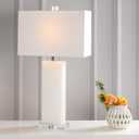 JONATHAN Y Tiggie 27" Alabaster Table Lamp, White Alabaster/Clear