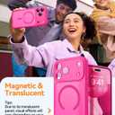 CANSHN Magnetic Compatible with iPhone 17 Pro Max Case, Upgraded [Full Camera Protection] [Compatible with Magsafe] [Translucent Matte] Shockproof Protective Phone Cover 6.9 Inch - Hot Pink
