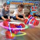 2 x Spider RC Cars Toys for Boys 4-6, 2.4GHz Remote Control Car with 26 LED Light System, 360 Flips, Changeable Wheels, Rechargeable All-Terrain Truck Gift for Kids Ages 4-8 (Blue&red-led)
