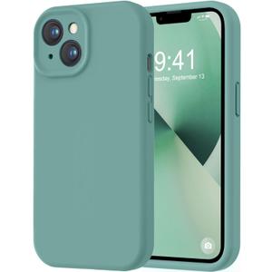 LOVE 3000 Designed for iPhone 13 Case, Premium Silicone with [Camera Protection] [Soft Anti-Scratch Microfiber Lining] Shockproof Protective Phone Case for iPhone 13 Women Men Girls 6.1", Pine Green
