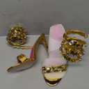 LISHAN Women's Diamante Rhinestones Studded Stilettos Ankle Wrap High Heels, Size 8