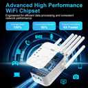 2026 WiFi Extender Signal Booster, 6X Faster, Covers up to 12,880 sq. ft. Wi-Fi Repeater with Ethernet Port, Wireless Long Range Amplifier, 1-Tap Setup, Compatible with Wireless Routers (White)