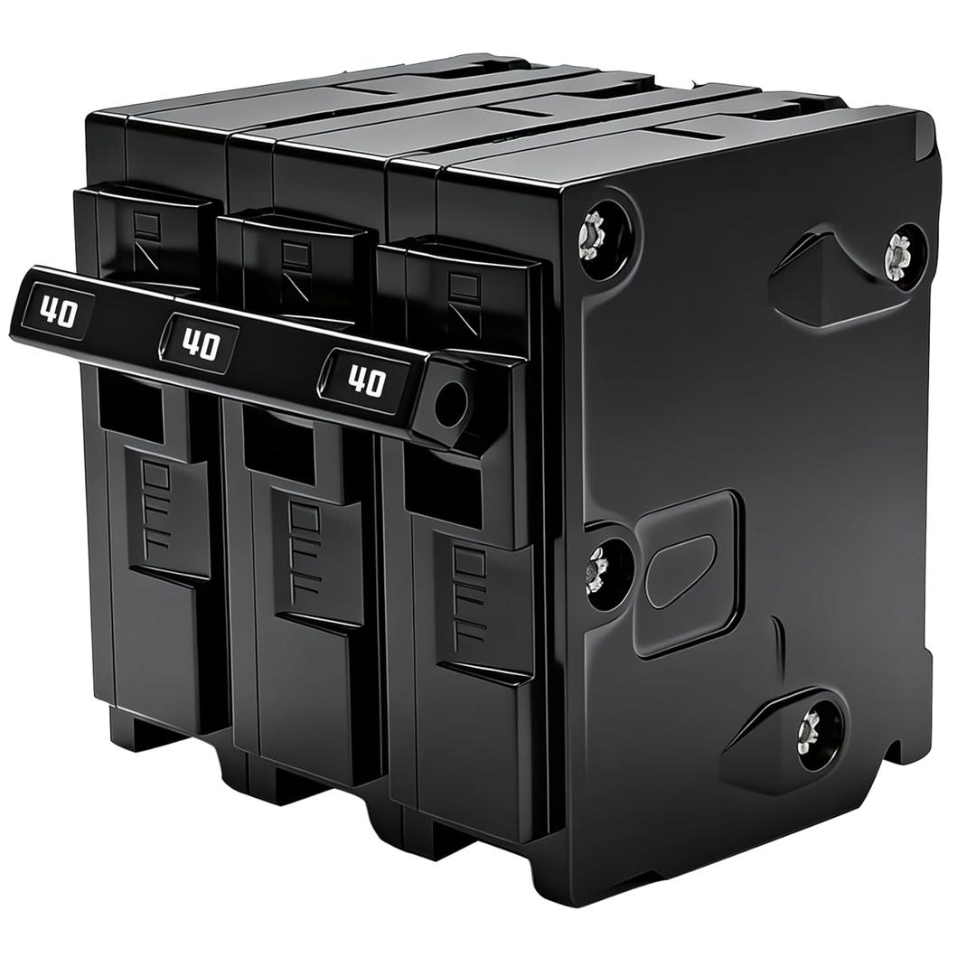 Q340 Circuit Breaker 3 Pole 40-Amp, 120/240v, Fit for Siemens Type EQ, EQL, SEQ, EQG, PL and ES Series loadcentres.Plug-in Standard Circuit Breaker,Thermal Magnetic Protection