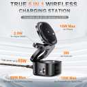65W Charging Station for Multiple Devices, 5 in 1 Magnetic Wireless Charger Compatible with Magsafe Charger, GaN Foldable Fast Charging Stand