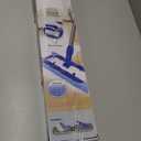 MR.SIGA Professional Microfiber Mop for Hardwood, Laminate, Tile Floor Cleaning, Stainless Steel Telescopic Handle - 3 Reusable Flat Mop Refills and 1 Dirt Removal Scrubber Included (Blue)