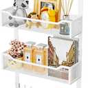 SWTYMIKI Over The Door Hook with 16 Hooks & 2 Mesh Baskets - Heavy Duty Over The Door Organizer Hanger for Towels, Coats, Clothes - Space Saving Hanging Rack for Bathroom, Living Room, White