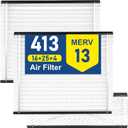 2Pack 413 Replacement Filter Compatible with AprilAire Size:16x25x4 Whole House Air Purifiers model:1410, 1610, 2140, 2410, 2416, 3410, 4400, MERV 13