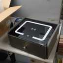 HOMEMORE Floating Nightstand with Charging Station Bedside Table LED Smart Bedside Table Wall Mounted Nightstand Grey