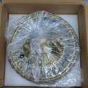 Gold Crystal Ceiling Light, 11.8" Semi Flush Mount Ceiling Light, 2-Lights Hallway Lighting Fixtures Crystal Chandelier Gold Bedroom Chandelier for Entryway Bathroom Foyer, E26 Socket