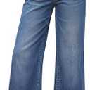 ZESICA Wide Leg Jeans for Women High Waisted Stretchy Baggy Denim Pants 2026 Trendy Elastic Waist Trousers with Pockets, Size 18