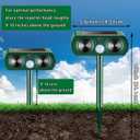 2 Pack Solar Animal Repeller with Motion Detection Ultrasonic Outdoor Deer Repellent Device for Patio Garden Yard Waterproof Animal Repellent Deterrent to Repel Cat Squirrel Rabbit Dog Raccoon Skunk