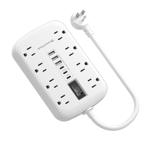 Short Extension Cord 1 ft, Small Power Strip Flat Outlet Extender Surge Protector with 8 AC Outlets 6 USB (5V/4.8A 24W), Mini Extension Cord Flat Wall Plug for Home Office Dorm Kitchen Bathroom
300+ bought in past month