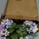 Tigeen 12 Bundles Peonies Artificial Flowers Faux Roses Silk Flowers Hydrangea Artificial Bouquet for Wedding Table Centerpiece Floral Vase Home Office Bridal Decor (Purple,Pink)