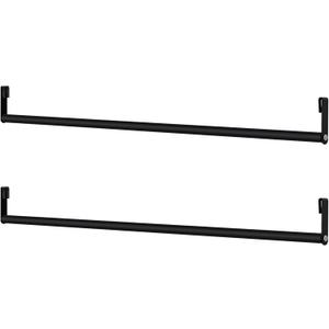 Threehoney 2 Pack Wire Shelving Garment Hanger Bar Wire Shelving Accessories Industrial Closet Clothes Rods for Home Retail Store(Black,48 Inch)