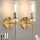 Wall Sconces,Modern Rechargable Wall Lights 7800mAh Endurance 100 Hours 3200K 6W,Fast Charging,Wireless Sconces for Living Room Bedroom Hallway, Bulb Included (Gold)