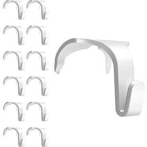 12 Pcs Molding Hooks for Picture Rails,Moulding Picture Rail Hangers Hooks for Art & Photos (White)