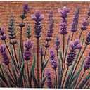 COMCONHMY Floral Front Door Welcome Mat, Aesthetic Cute Flower Doormat, Non-Slip Outdoor Entryway Rug,19”x 31" (12.Lavender Leaf)