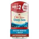 Old Spice Dry Feel Antiperspirant Deodorant for Men, 24/7 Freshness, 24/7 Sweat & Odor Protection, Gentle on Skin with Skin Conditioners, Deep Sea with Ocean Waves + Kelp Scent, 2.6 oz (Pack of 2)