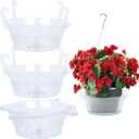 Miuwauer 15 Pack of 10-inch Hanging Basket Water Catcher Plastic Hanging Plant Drip Pan Tray Plastic Saucers Liners for Indoor Outdoor Hanging Plants Baskets Flower Pots - Clear, Round