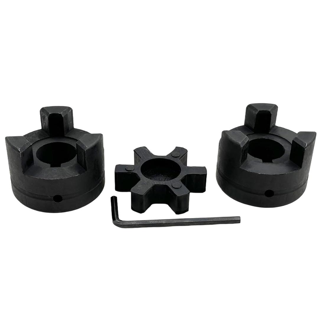 3/4" to 3/4" L075 Flexible 3-Piece L-Jaw Coupling Coupler Set & Rubber Spider for Log Wood Splitter,L Flexible Coupling L075-3/4-3/4