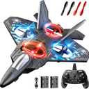 NIPLOOOW Foam Remote Control Airplanes Rc Planes for Kids 4-8, Remote Control Planes Fighter Jet with Light, 360 Flip Fighter Jet Toy, Gravity Sensing, Stunt Roll, Gifts for 6 7 8 10 12 Year Old Boys