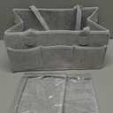 PUTSKA Nursery Storage Basket - Baby Diaper Caddy Organizer for Diaper Station, Newborn Essentials, Baby Shower Gifts and Registry Must-Haves for Boy or Girl (Large, Grey)