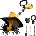 Garden Tools - Cordless Tiller Cultivator Compatible with DEWALT 20V MAX Battery (Tool Only), 310RPM Electric Rototiller with 40 Steel Tines, 9.1In Tilling Width & 6.3In Depth Tiller, Folding Design