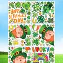 3 x St. Patrick's Day Window Clings Decorations for Glass Cute St. Patrick's Day Window Stickers Decal Large Good Luck Shamrock Stickers Spring Door Wall Window Decor