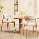 Kitchen Dining Chairs Set of 2 Modern Upholstered Leather Dining Room Chair with Metal Legs, Original/Beige