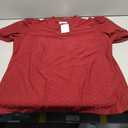 PerZeal Women's Summer Tops Tunic V Neck Ruffle Half Sleeve Blouses Short Sleeve Casual Loose Tops T-Shirts Burgundy XX-Large