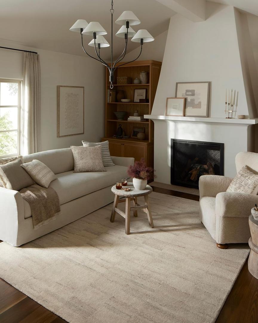 Loloi Amber Lewis Rocky Collection ROC-03 Natural/Fog, 7'-9" x 9'-9", Area Rug