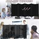8 Panel Room Divider, Portable Room Dividers Folding Privacy Screens, 172" W Freestanding Fabric Divider for Room Separation, Partition Room Divider Panel for Dorm Home Studio Office, Black