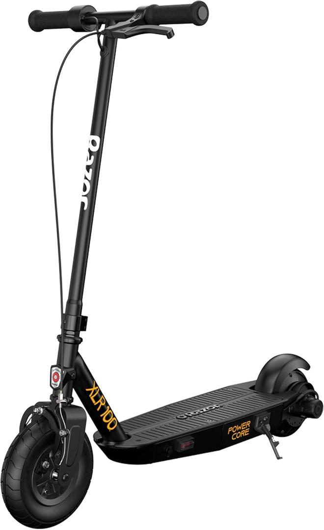 Razor Power Core XLR 100 Electric Scooter Outdoor Ride-On Toy for Ages 8+, Up to 10 MPH, 8" Pneumatic Front Tire, 90W High-Torque Hub Motor (Black)