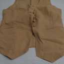 Tankaneo Womens Scoop Neck Blazer Vest Summer Linen Sleeveless Fitted Waistcoat Work Casual Cotton Suit Tops (Medium, Camel)