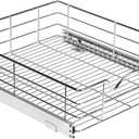 HOLDN STORAGE Pull Out Cabinet Organizer, Individual Sliding Drawers - Heavy Duty Metal - Anti Rust Chrome Finish (Single Tier, 17" W)