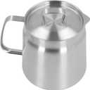 Oil Strainer Pot, Large Capacity Stainless Steel Oil Container Oil Container with Strainer, Bacon Grease Container Filter Pot for Deep Frying and Cooking Grease Storage (1.5L)