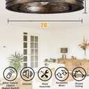 20'' Flush-Mount Ceiling Fan with Light and Remote, Reversible Motor, Perfect for Bedroom, Living Room, Kitchen, Outdoor Gazebo, Patio, Low-Profile Design Cage (Bronze)