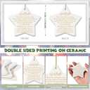 Sieral 3 Pieces Christmas Work Bestie Gifts for Coworkers Christmas Tree Ceramic Hanging Ornaments with Velvet Bags for Friendship Work Bestie Coworker Staff