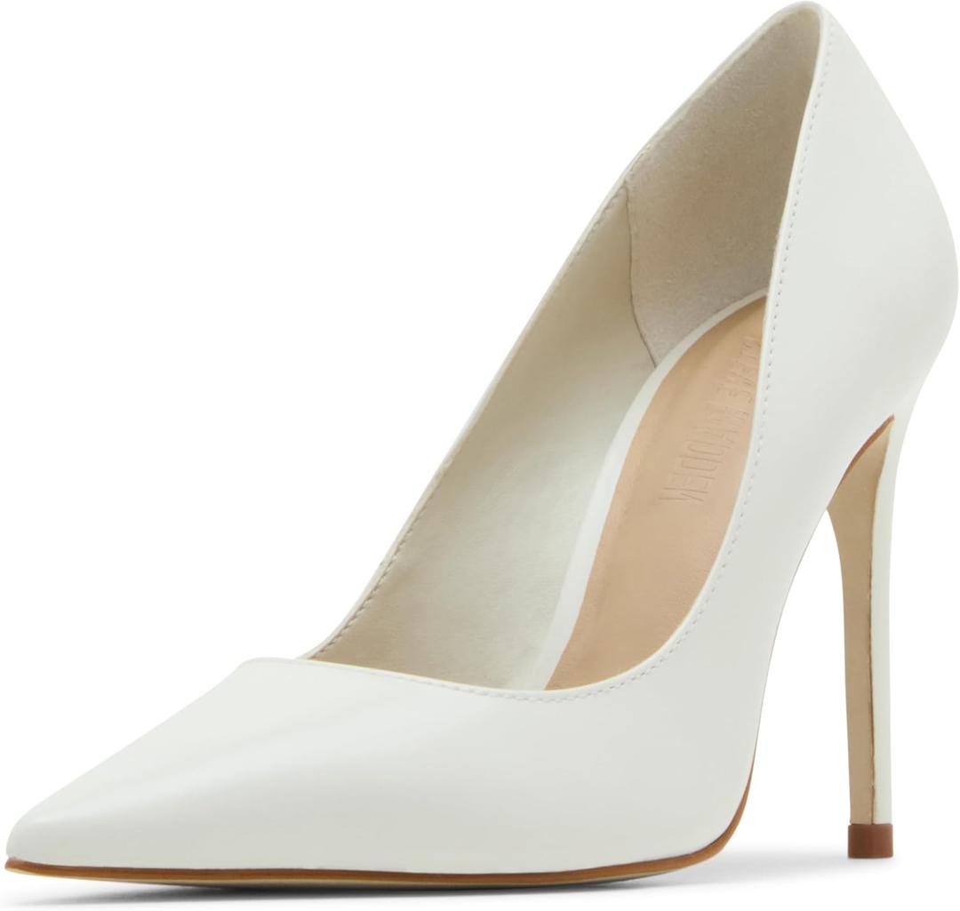 Steve Madden Women's Noir Pump (7, White Leather)