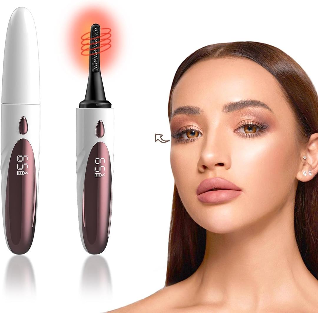 Heated Eyelash Curlers - Electric Eyelash Curler for Makeup Tools USB Rechargeable, Fast Heat up Within 10s - 24 Hours Long Lasting, with 4 Heating Modes Eyelash Curlers with LED Display