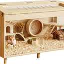 Wooden Hamster Cage with Acrylic Board Base, 31.5" (31.5"L x 15.8"W x 19.7"H)